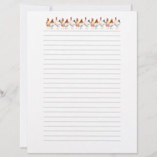 Watercolor Chickens Letterhead