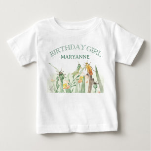 Watercolor Child's Bug Insect Birthday Baby T-Shirt
