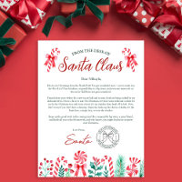 Watercolor Child's Letter from Santa