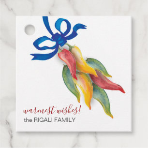 Watercolor Chili Peppers Gift Tag