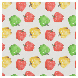 Watercolor Chilli Peppers Pattern  Fabric