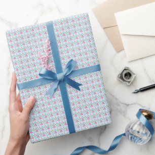 Watercolor Chinoiserie Blue and Pink Ginger Jars Wrapping Paper