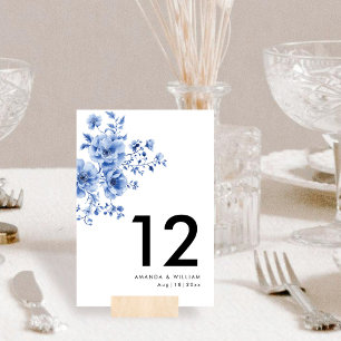 Watercolor Chinoiserie Floral Table Number card