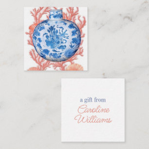 Watercolor Chinoiserie Ginger Jar and Coral Gift Card