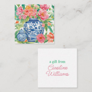 Watercolor Chinoiserie Ginger Jar of Flowers Gift Card