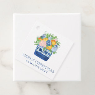 Watercolor Chinoiserie Mandarins Christmas Gift Favour Tags