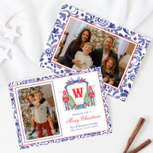 Watercolor Chinoiserie Nutcracker Monogram Crest