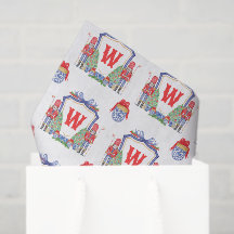 Watercolor Chinoiserie Nutcracker Monogram Crest