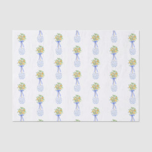 Watercolor Chinoiserie Orange Tree Topiary Tissue Paper