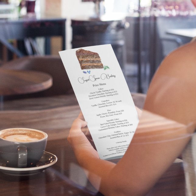 Watercolor Chocolate Cake Bakery, Cafe Price Menu (Sweet success awaits: Elevate menus with luscious layers of Exquisite Chocolate Layered Cake! )