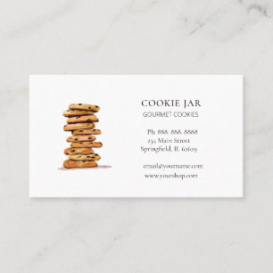 Watercolor Chocolate chip cookie Bakery  Business  Card