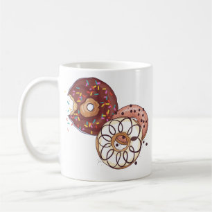 Watercolor Chocolate Glaze And Sprinkles Doughnut Coffee Mug