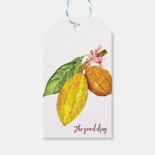 Watercolor chocolate tree fruit gift tags
