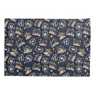 Watercolor Christian Christmas Nativity Pillowcase