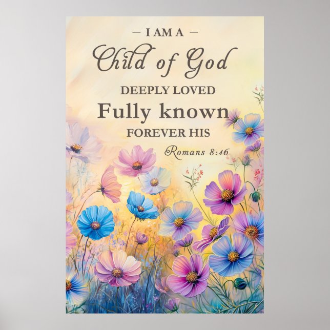 Watercolor Christian Wildflowers Wall Art print   (Front)
