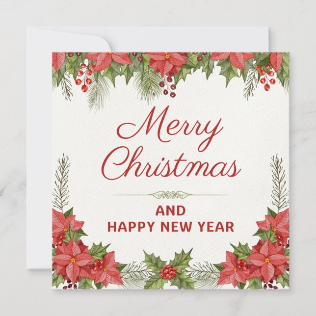  Watercolor Christmas and Happy New Year (Front)