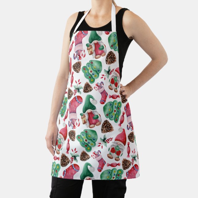 Watercolor Christmas  Apron (Insitu)