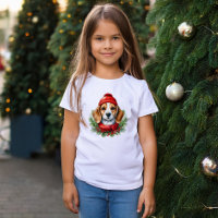 Watercolor Christmas Beagle Dog 