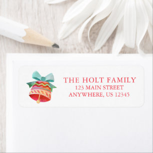 Watercolor Christmas Bell Return Address