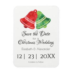Watercolor Christmas Bells/ Wedding /Save the Date Magnet