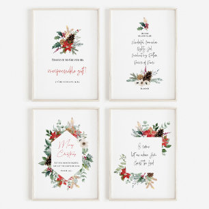 Watercolor Christmas bible verse set of 4