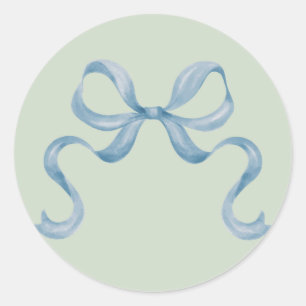 Watercolor Christmas Bow Sticker - Blue