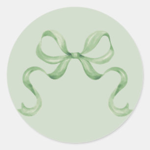 Watercolor Christmas Bow Sticker - Green