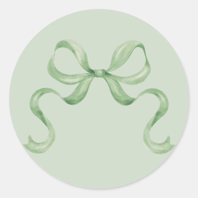 Watercolor Christmas Bow Sticker - Green (Front)