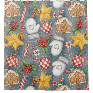 Watercolor Christmas Candy Cane Gingerbread