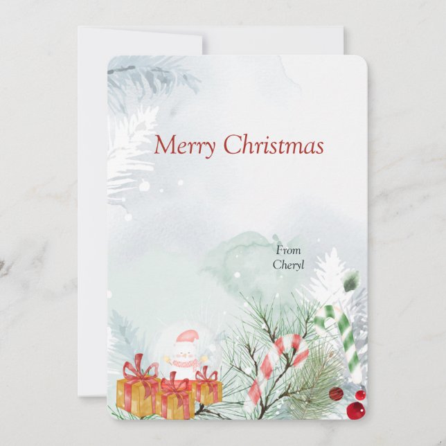 Watercolor Christmas Card (Front)