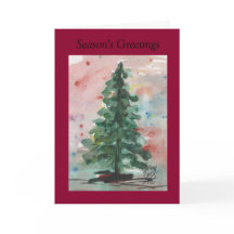 Watercolor Christmas Card: Tree