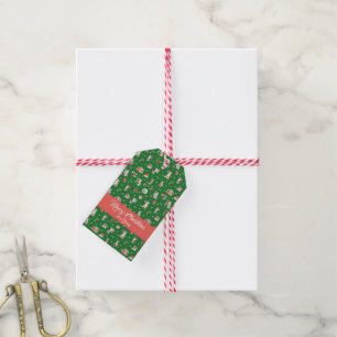 Watercolor Christmas Cats Whimisical Gift Tags