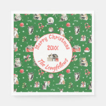 Watercolor Christmas Cats Whimisical