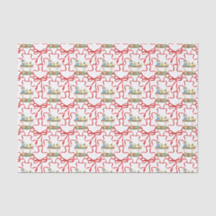 Watercolor Christmas Champagne Bar Cart Tissue Paper