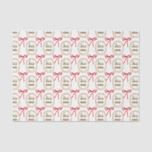 Watercolor Christmas Champagne Bar Cart Tissue Paper