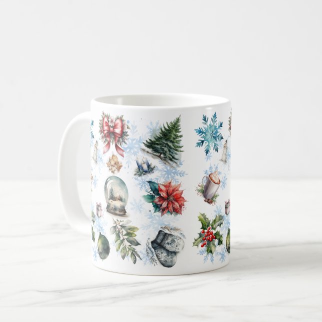 Watercolor Christmas  Coffee Mug (Front Left)