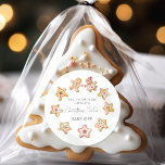 Watercolor Christmas Cookie Bake Off Favour Classic Round Sticker<br><div class="desc">Watercolor Christmas Cookie Bake Off Favour. A sticker for your cookie take home bags. A minimalist design with a cookies and gingerbread people watercolor illustrations circling around the words. Christmas Cookies is in a set script. Easily personalise the rest of the text to your own details.</div>