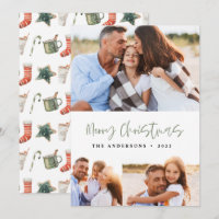 Watercolor Christmas cookie drinks candy 3 photo H