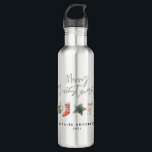 Watercolor Christmas cookie drinks candy cane 710 Ml Water Bottle<br><div class="desc">A fun festive bottle design featuring watercolor winter favourites - hot chocolate,  candy cane,  stocking. Merry Christmas in contemporary script font,  perfect to celebrate the holiday season. can be edited,  part of a collection.</div>