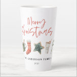 Watercolor Christmas cookie drinks candy cane Mug<br><div class="desc">A fun festive mug design featuring watercolor winter favourites - hot chocolate,  candy cane,  stocking. Merry Christmas in contemporary script font,  perfect to celebrate the holiday season. can be edited,  part of a collection.</div>