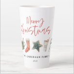 Watercolor Christmas cookie drinks candy cane Mug<br><div class="desc">A fun festive mug design featuring watercolor winter favourites - hot chocolate,  candy cane,  stocking. Merry Christmas in contemporary script font,  perfect to celebrate the holiday season. can be edited,  part of a collection.</div>