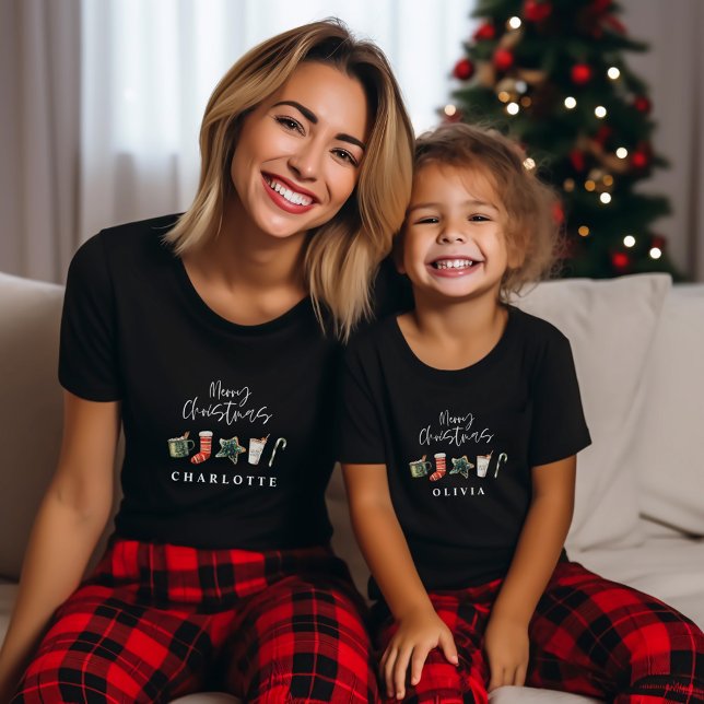 Watercolor Christmas cookie drinks candy cane  T-Shirt (Creator Uploaded)