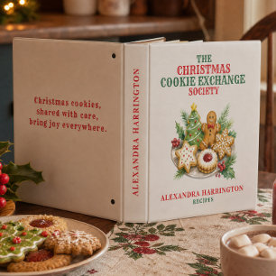Watercolor Christmas Cookie Exchange Name Recipe Binder
