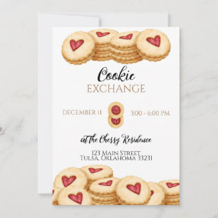 Watercolor Christmas Cookie Exchange Party Invitation