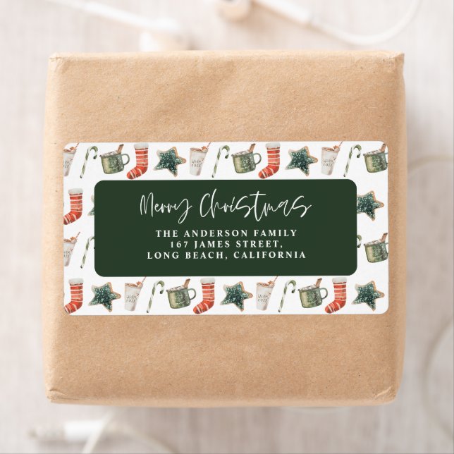 Watercolor Christmas cookie traditional elegant (Insitu)