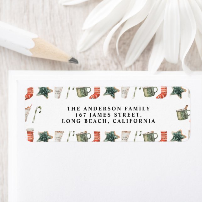 Watercolor Christmas cookie traditional elegant (Insitu)