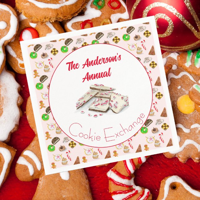 Watercolor Christmas Cookies Exchange  Napkin (Creator Uploaded)