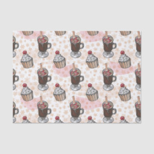 Watercolor christmas cupcake hand drawn tissue paper