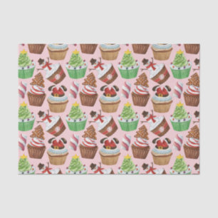 Watercolor Christmas Cupcakes Tissue Paper
