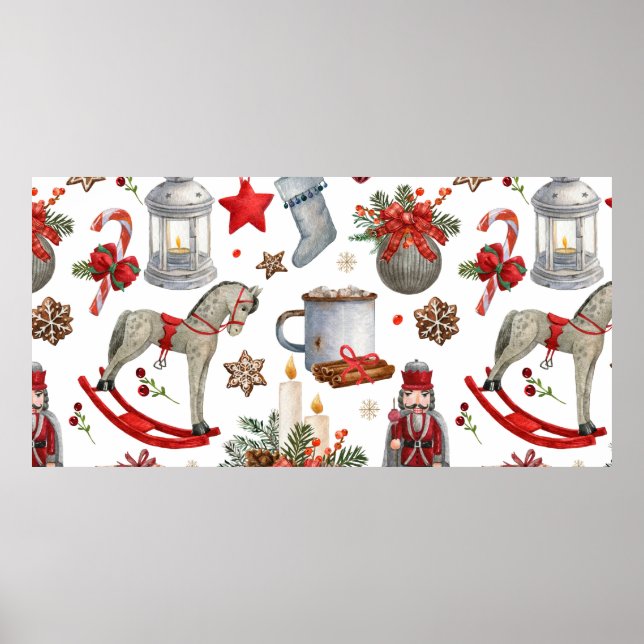 Watercolor christmas decoration pattern (Front)